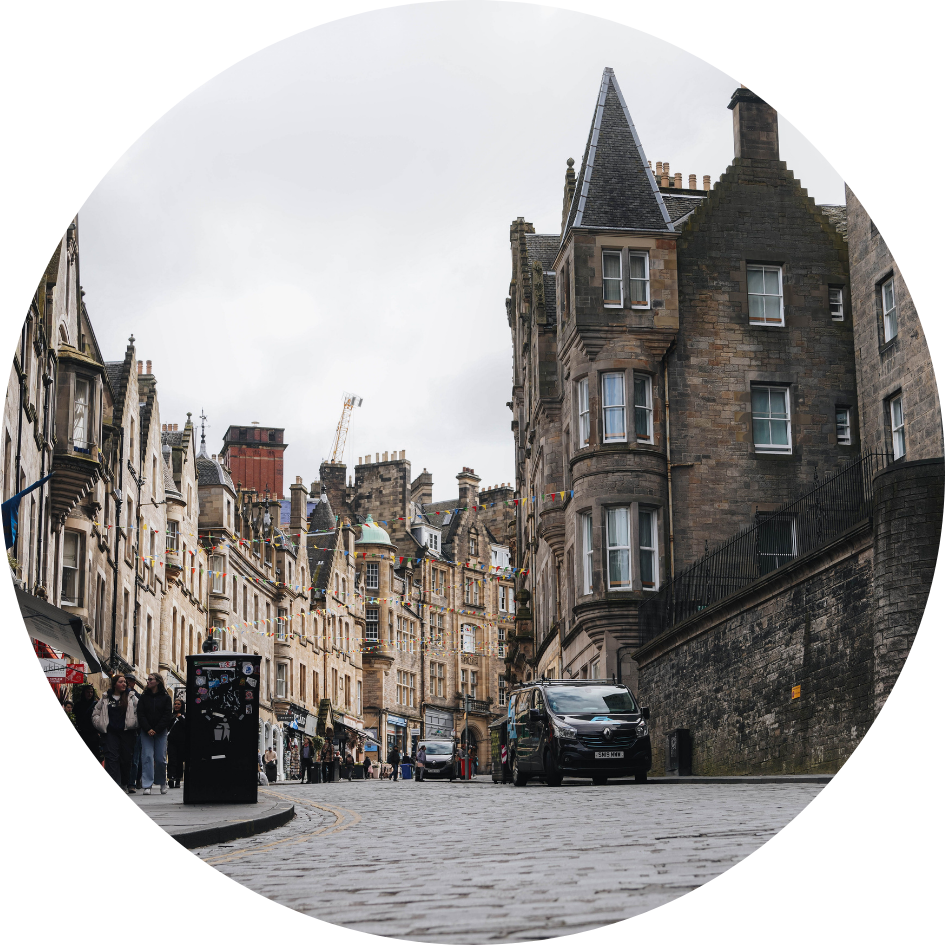 A cobbled Edinburgh street